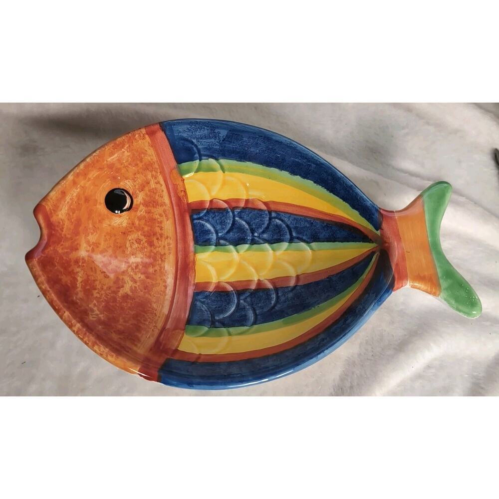 SeaWorld‎ Exclusive Zanolli Fish Plate Candy Dish 11" Made In Italy